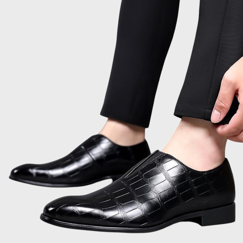 Diogo - Mocassins de Couro Elegantes com Estampa de Pedra