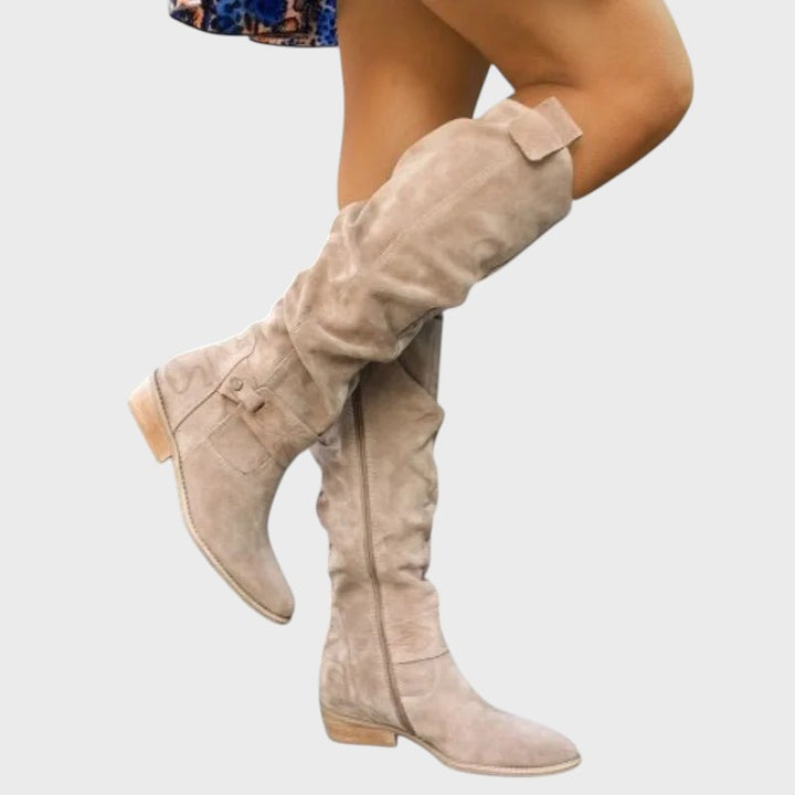 Cleo - Botas de Couro Elegantes para Mulheres