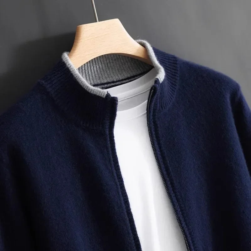 Luís - Casaco de Cashmere com Fecho de Zíper