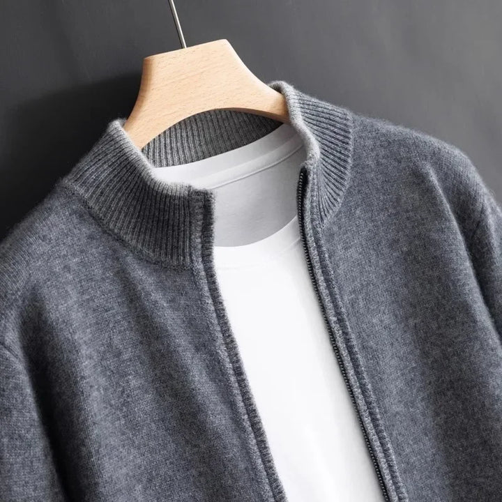 Luís - Casaco de Cashmere com Fecho de Zíper