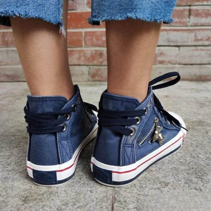 Ana - Ténis Casuais Altos em Estilo Denim
