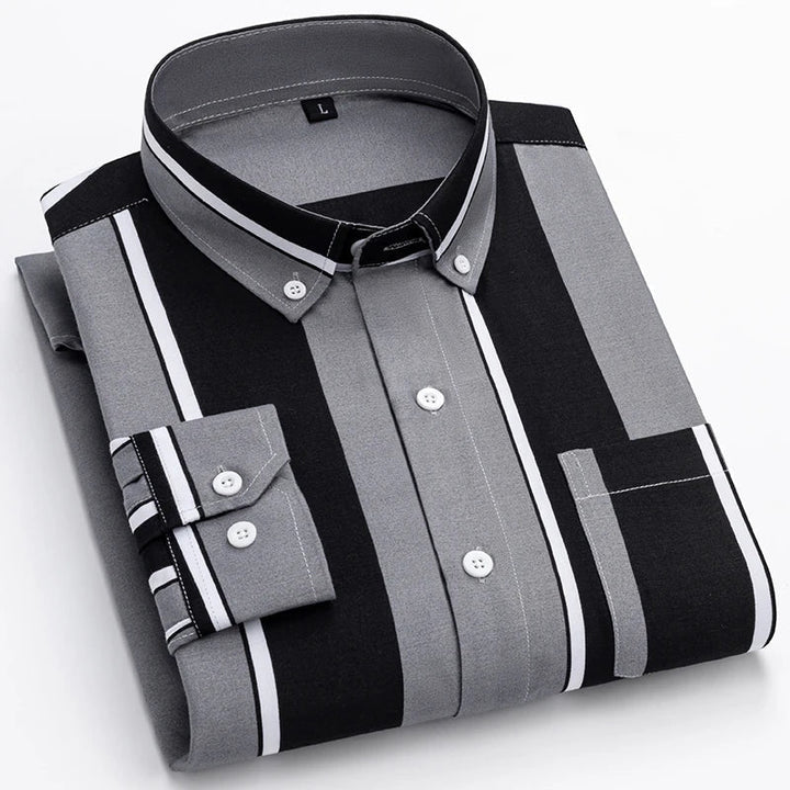 Leandro - Camisa de Listras Estilosas para Homens