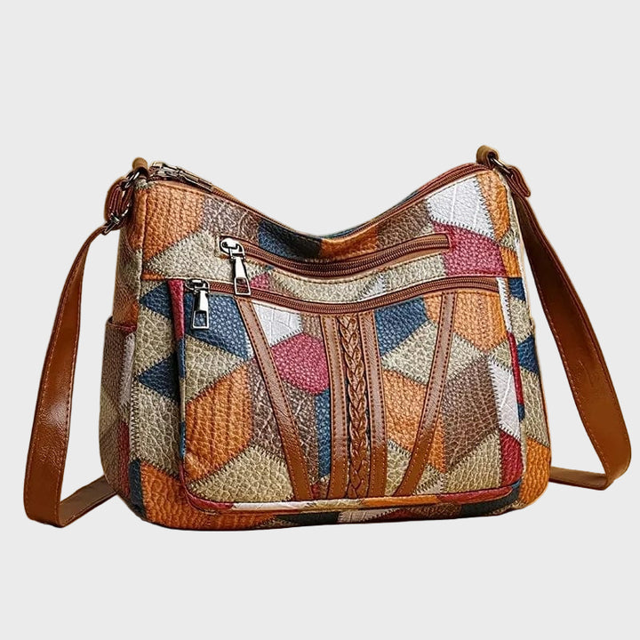 Laura - Carteira de Couro em Estilo Mosaico