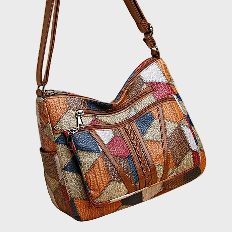 Laura - Carteira de Couro em Estilo Mosaico
