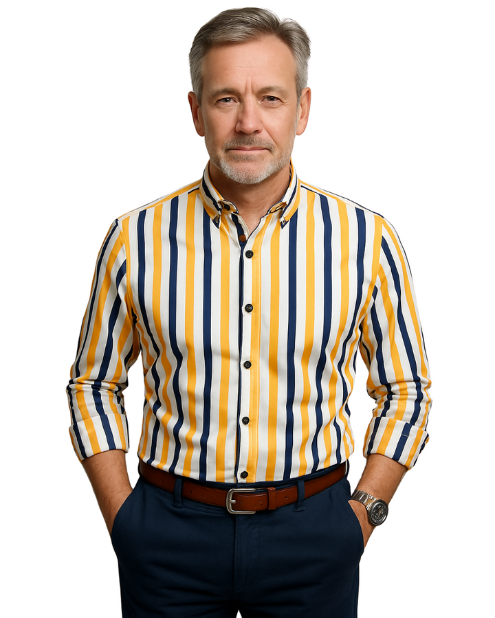 Dinis - Camisa Clássica Listrada Masculina