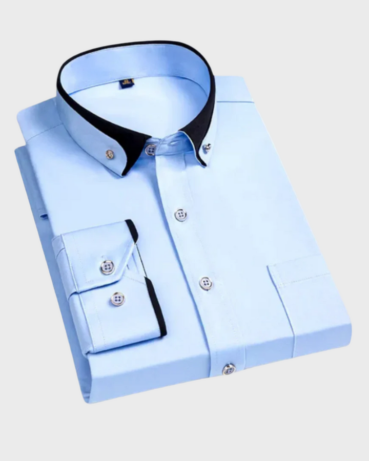 João - Camisa Sofisticada Masculina com Gola em Contraste