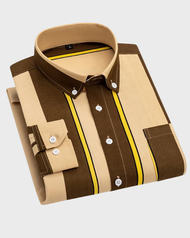 Leandro - Camisa de Listras Estilosas para Homens