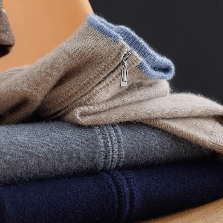 Luís - Casaco de Cashmere com Fecho de Zíper