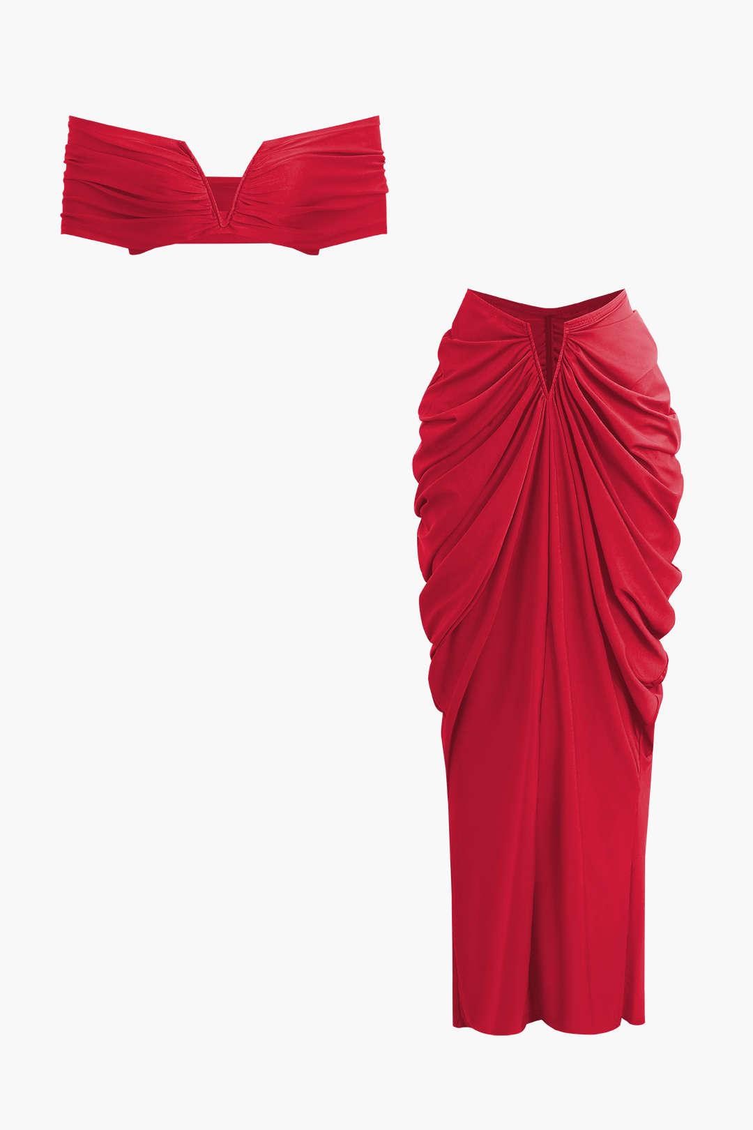 Dora - Conjunto Top Decote V & Saia Maxi