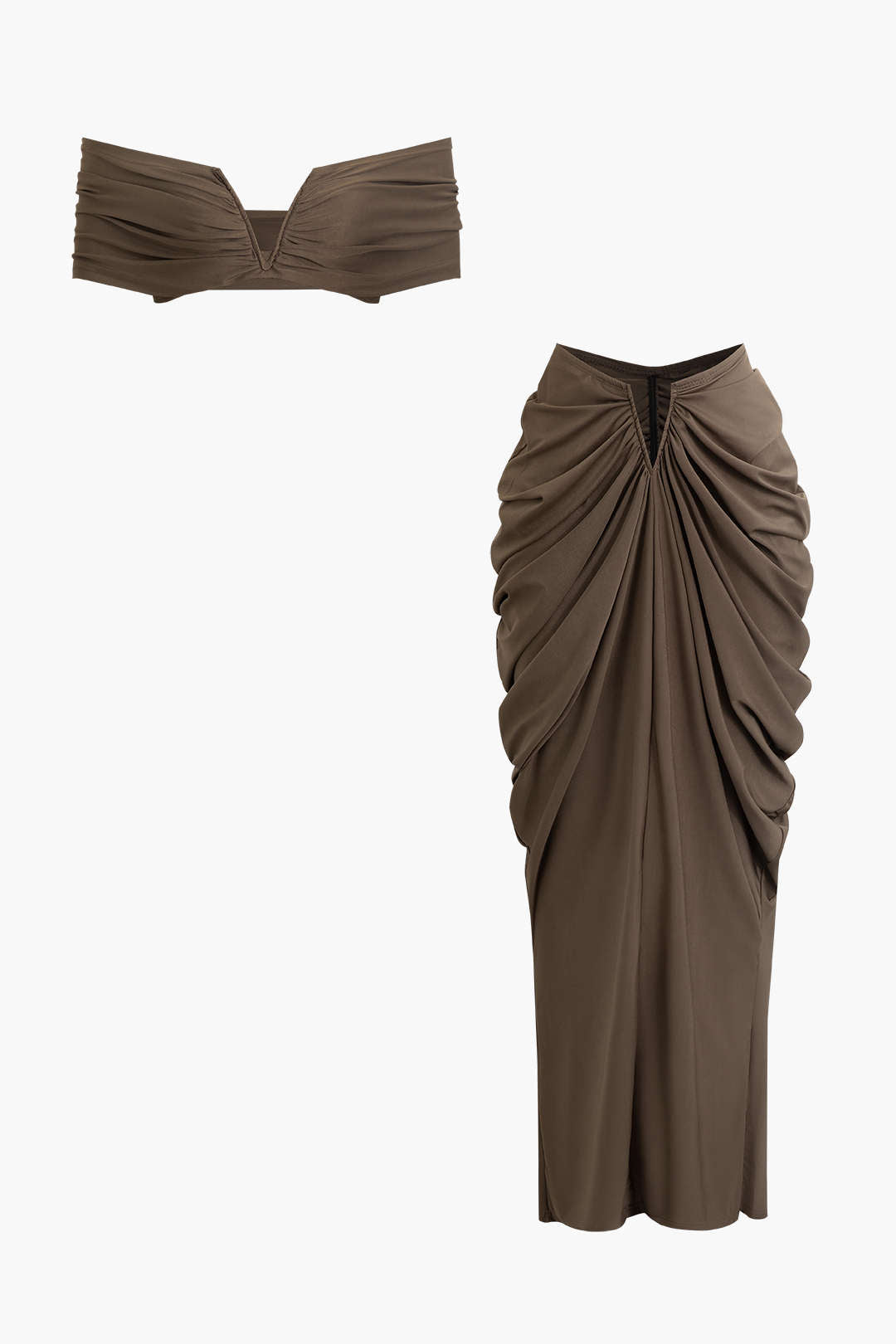 Dora - Conjunto Top Decote V & Saia Maxi