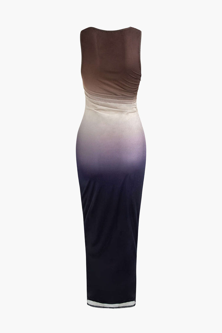 Lolla – Vestido Médio de Malha com Efeito Gradiente