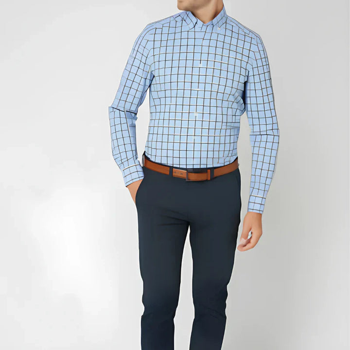 Sérgio - Camisa Clássica de Xadrez Masculina