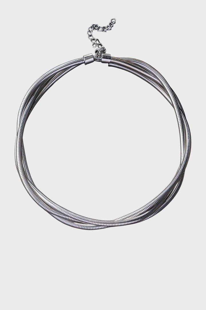 Colar Exagerado de Metal em Camadas