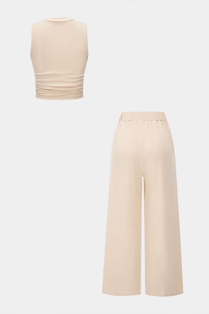Natália - Conjunto de Top com Alças e Calças com Corda