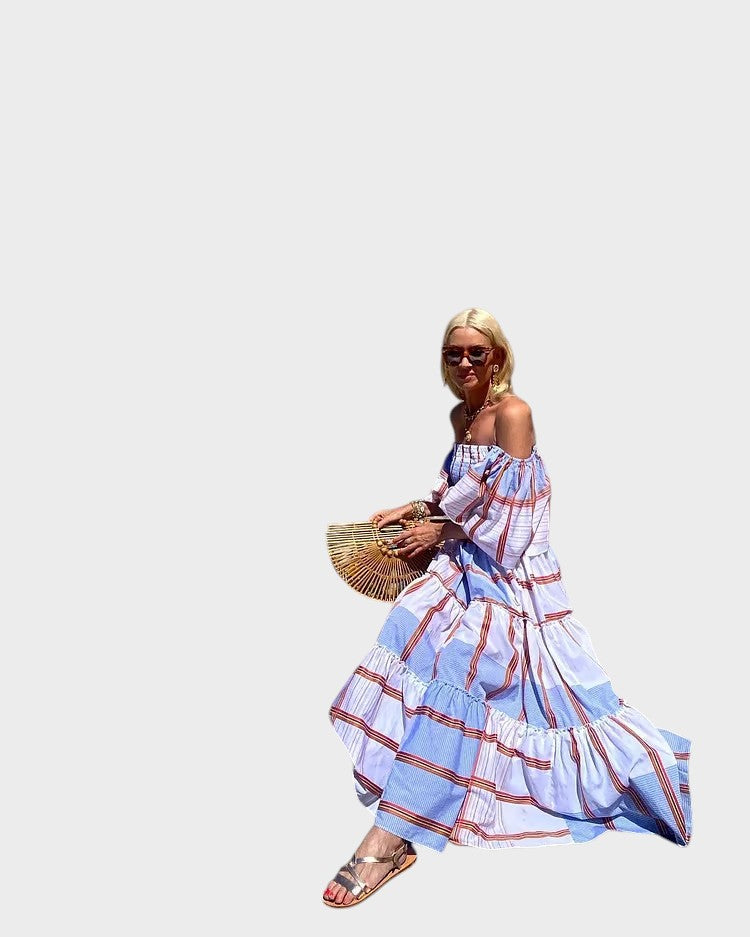 Neusa - Vestido Longo De Luxo Com Padrão Inspirado No México