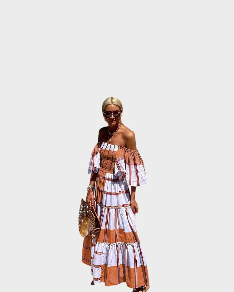 Neusa - Vestido Longo De Luxo Com Padrão Inspirado No México