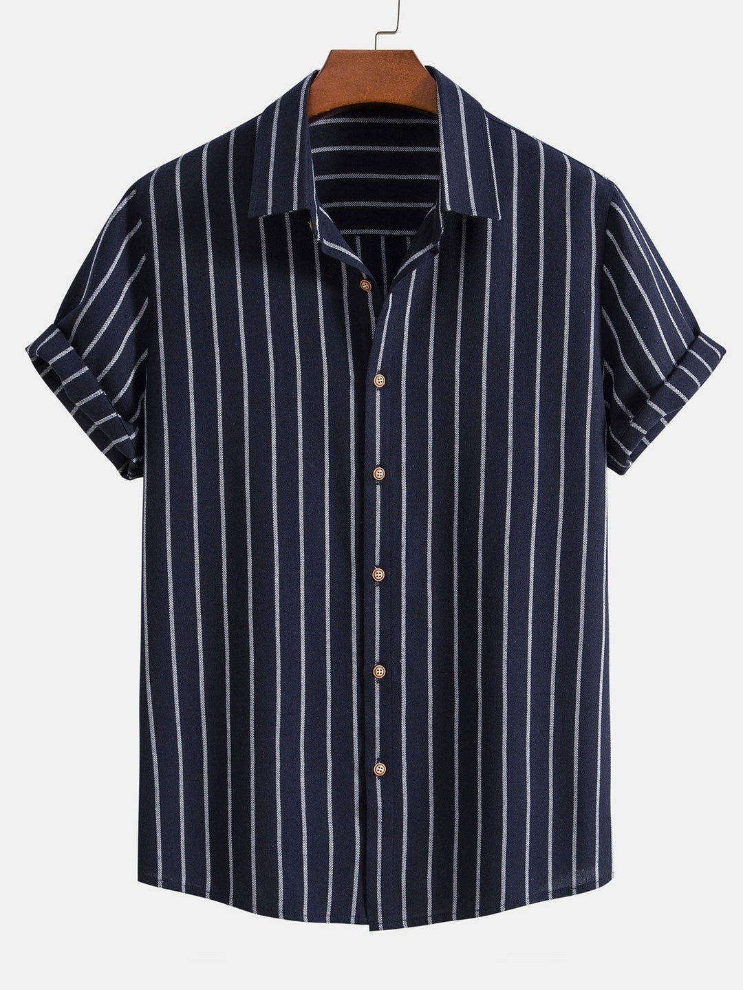 Henrique - Conjunto Camisa de Botão em Algodão com Listras