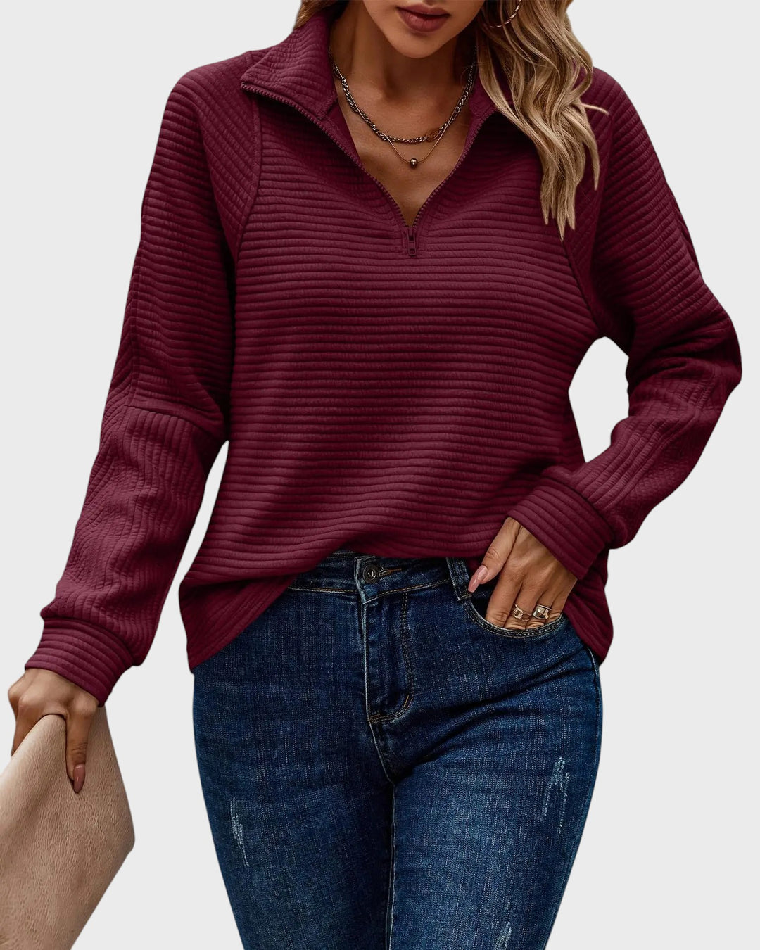Carolina - Camisola Sofisticado com Decote em V