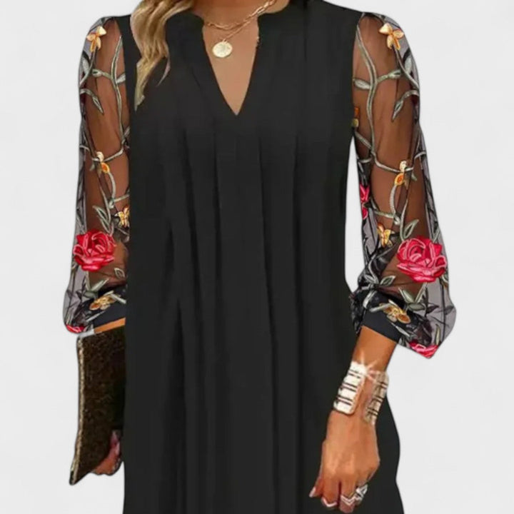 Daniela - Vestido Curto Elegante Com Decote Em V