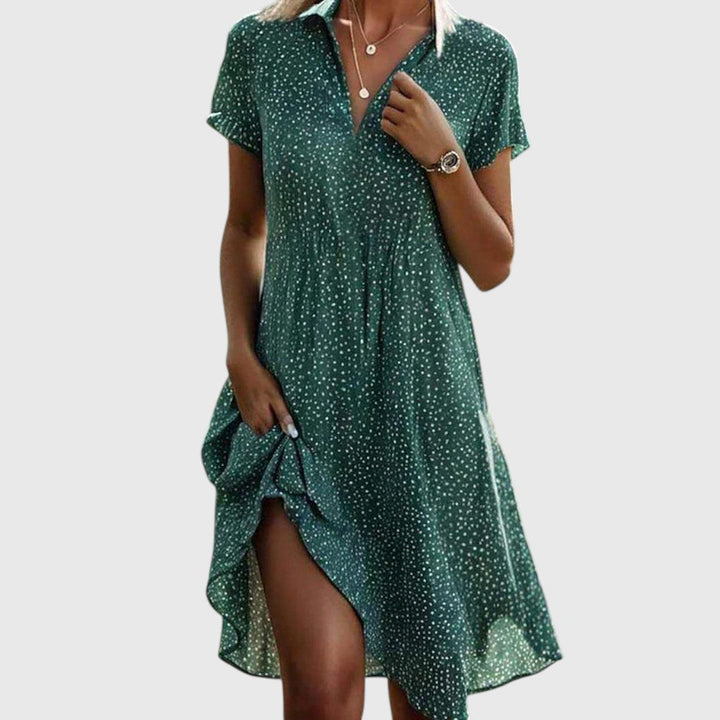 Carolina – Vestido Médio de Manga Curta