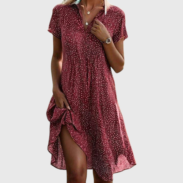 Carolina – Vestido Médio de Manga Curta