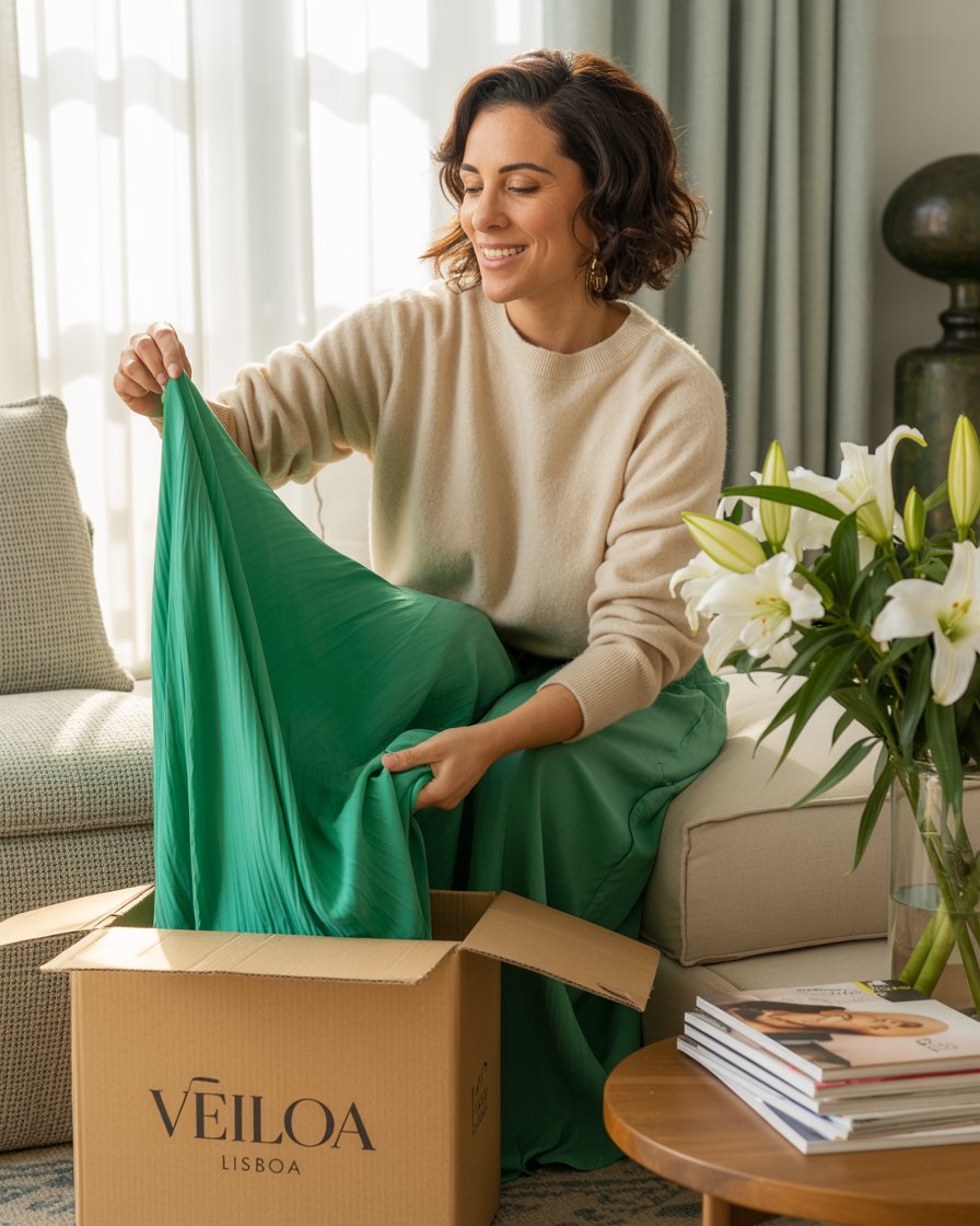 Cliente feliz com encomenda