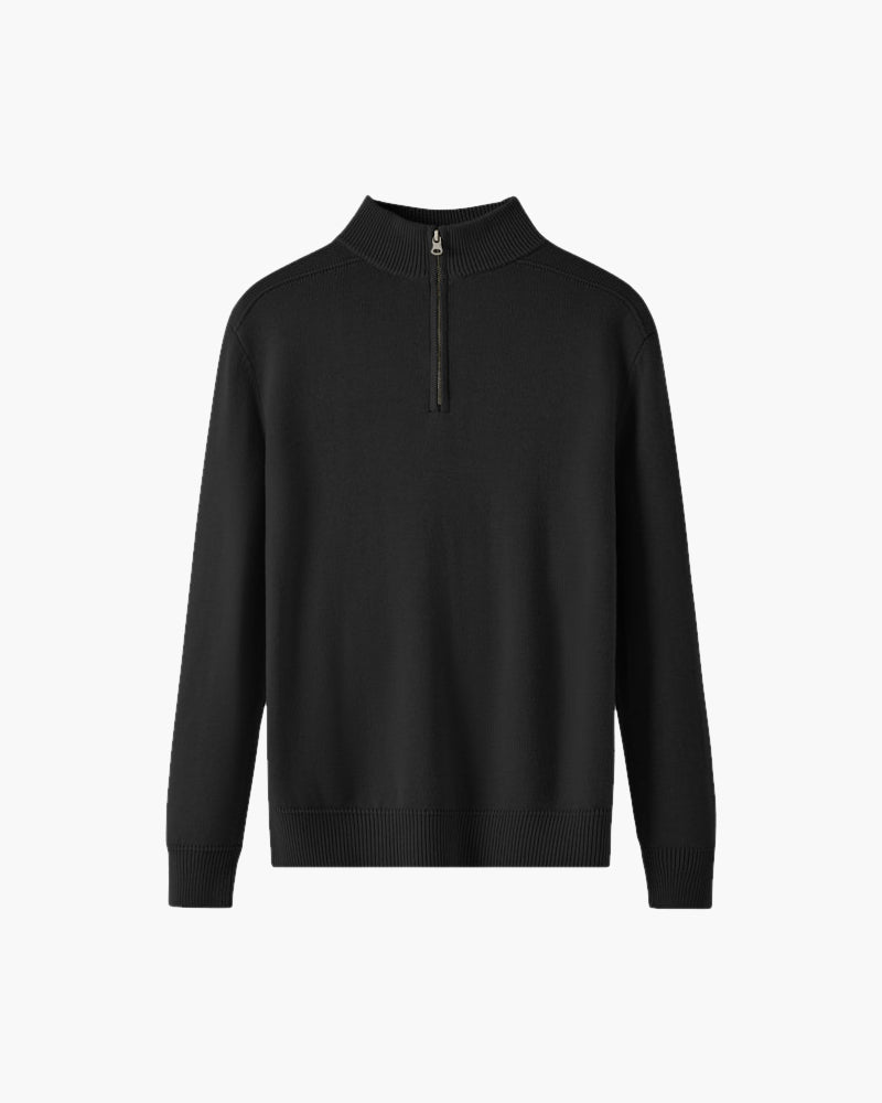 Diogo - Camisola fecho meio-zip clássica de lã