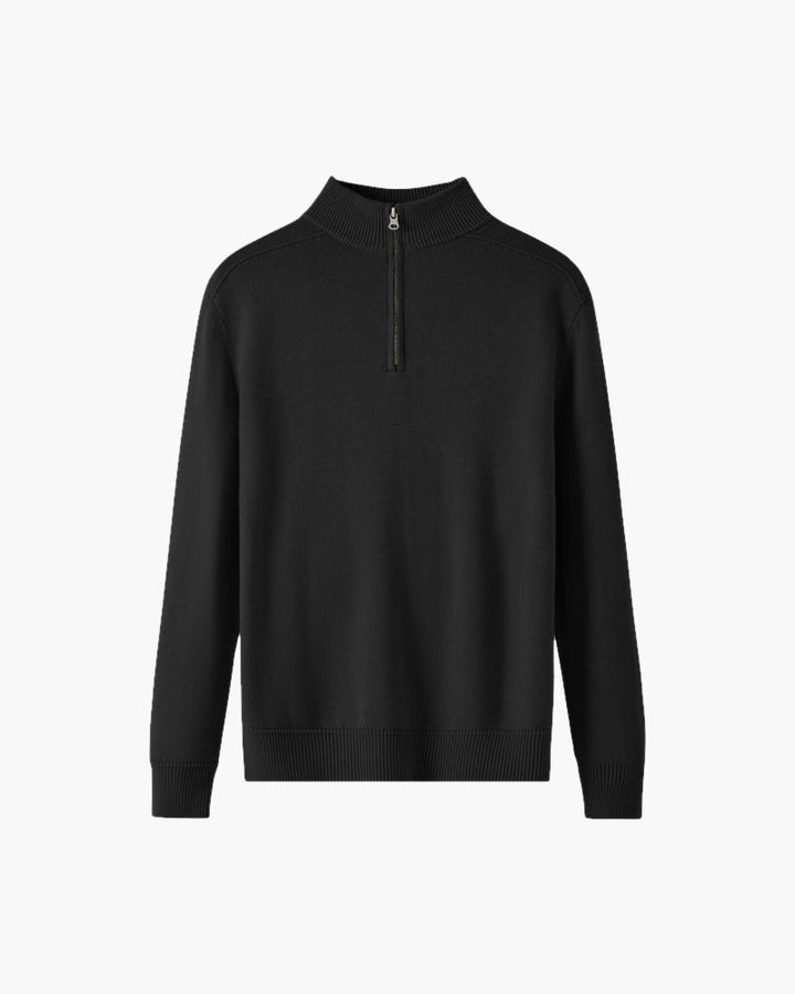 Diogo - Camisola fecho meio-zip clássica de lã