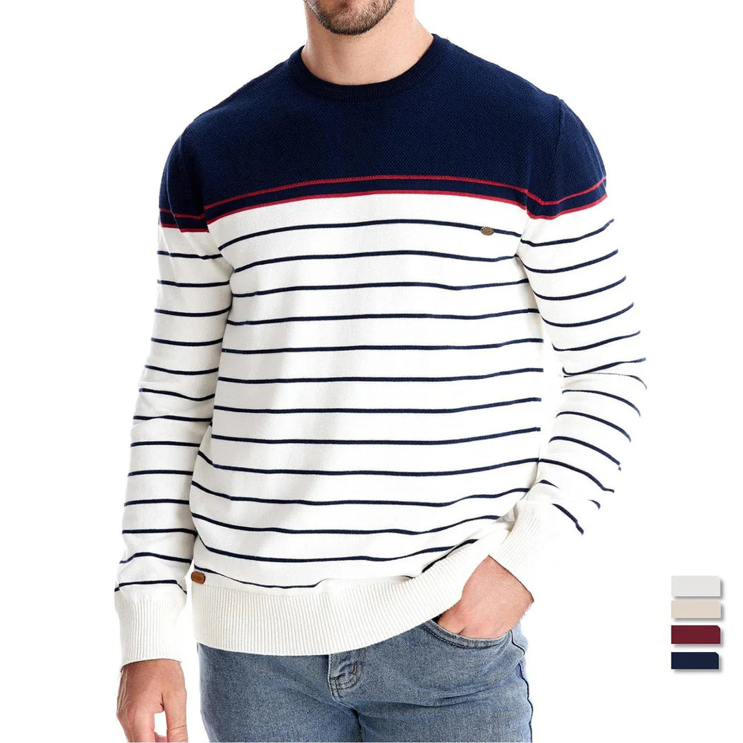 Sebastião - Camisola Masculina com Estampa Listrada