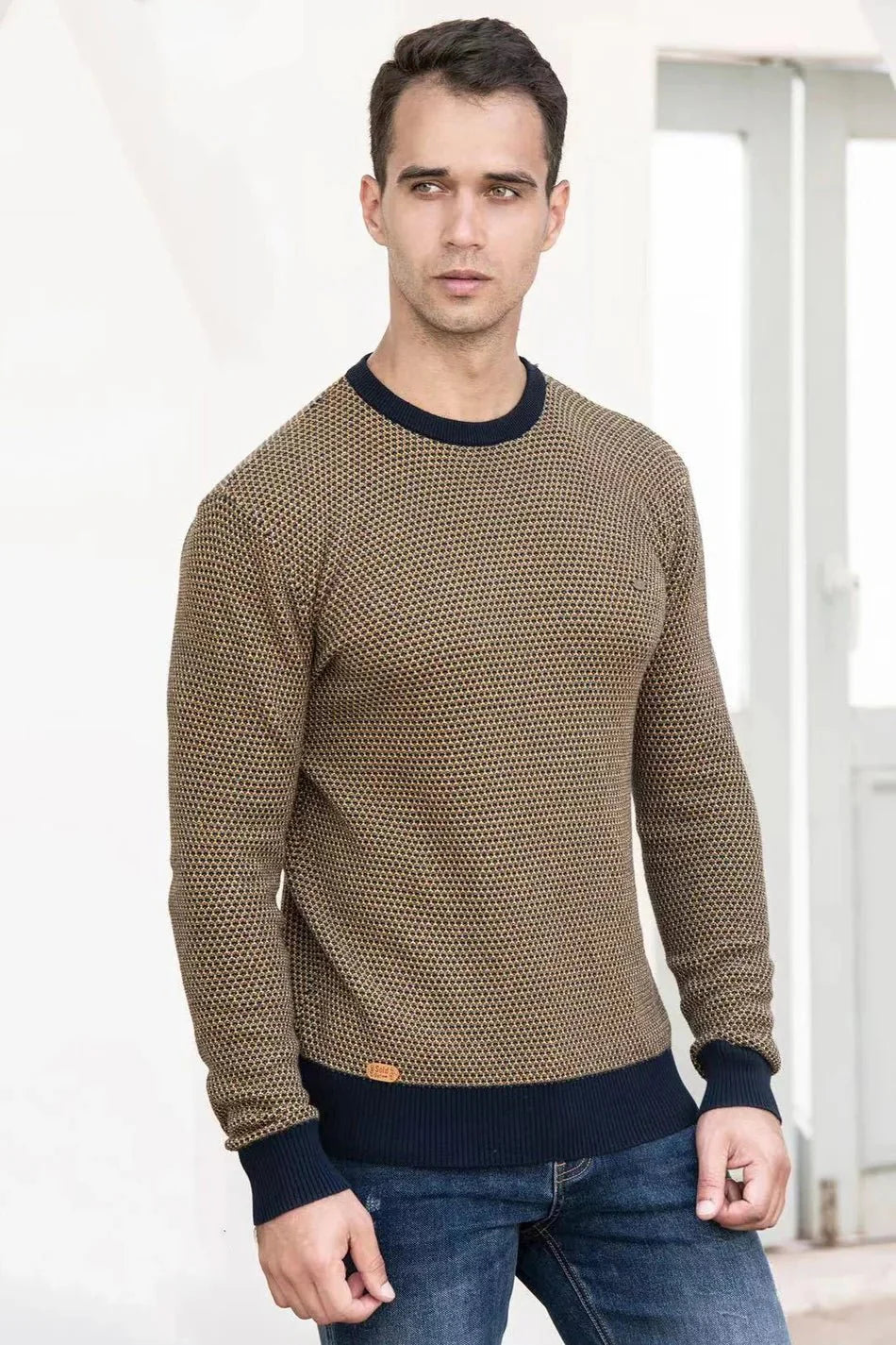 Diogo- Pullover Masculino com Estampa de Losangos